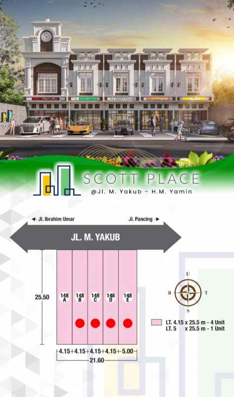 dijual ruko gudang kantor jalan m yakub hm yamin