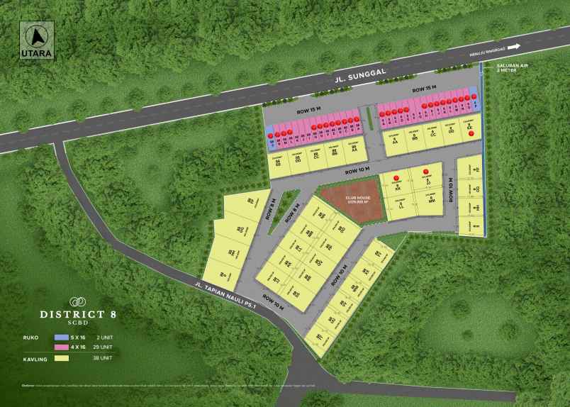 dijual ruko gudang kantor jalan sunggal ringroad