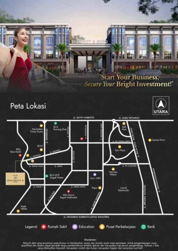 dijual ruko gudang kantor jalan sunggal ringroad