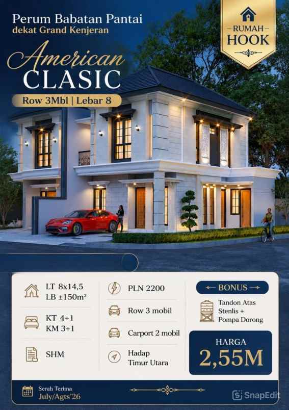 dijual rumah babatan pantai