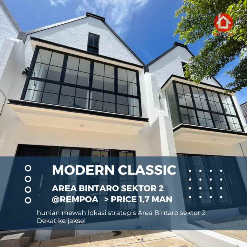 Rumah Klasik Modern Baru Siap Huni Dekat Bintaro Sektor 2