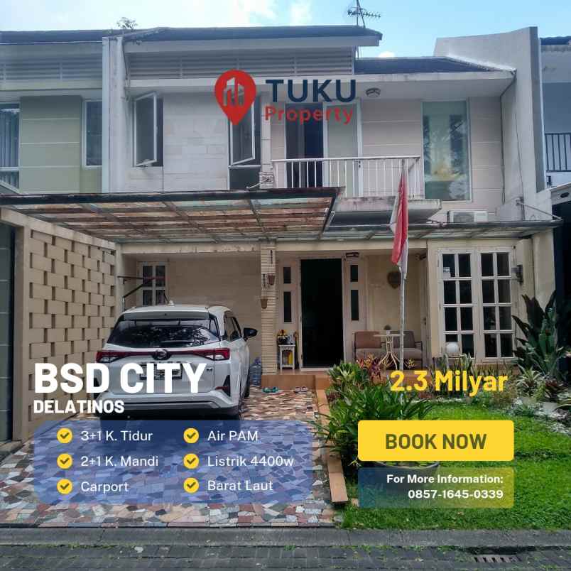 dijual rumah delatinos full furnished murah