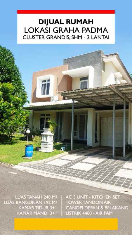 dijual rumah di graha padma semarang