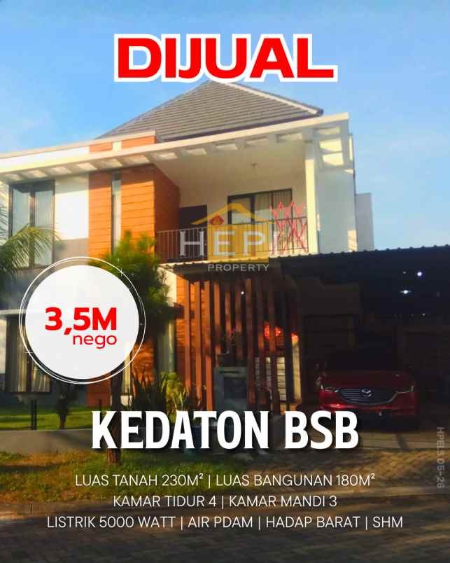 dijual rumah di kedaton bsb semarang