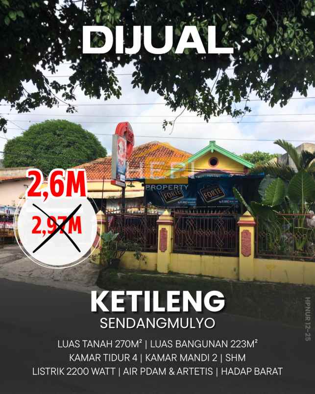 dijual rumah di ketileng sendangmulyo semarang