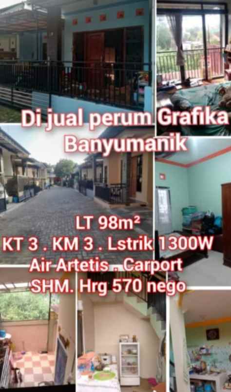 dijual rumah di perum grafika banyumanik semarang