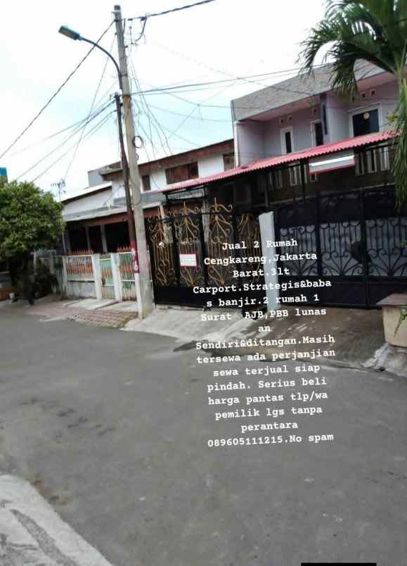 dijual rumah dkt perumahan cengkareng indah