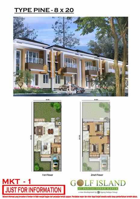 dijual rumah golf island pik hadap utara full furnish