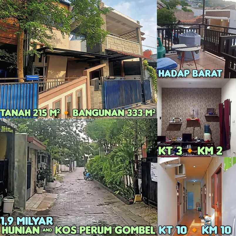 dijual rumah induk dan kost di gombel permai semarang
