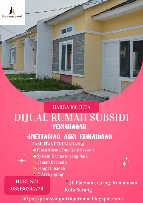 dijual rumah jl palenam kemanisan curug