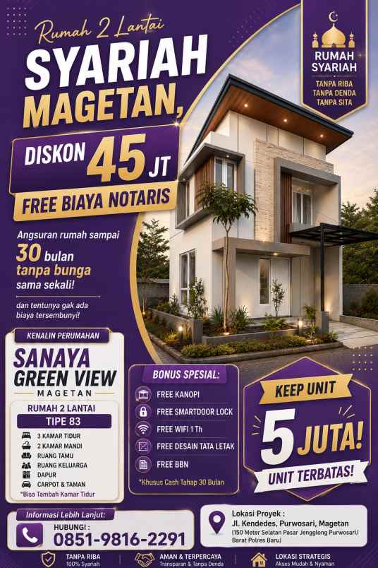dijual rumah lokasi proyek jl kendedes