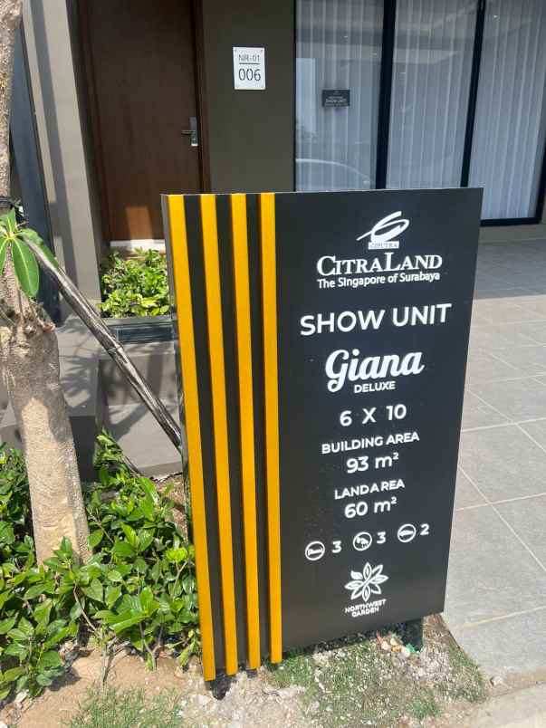 dijual rumah northwest garden citraland