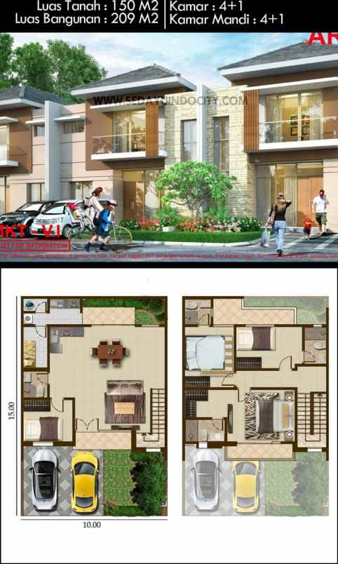 dijual rumah pik2 4 1 bedroom semi furnished