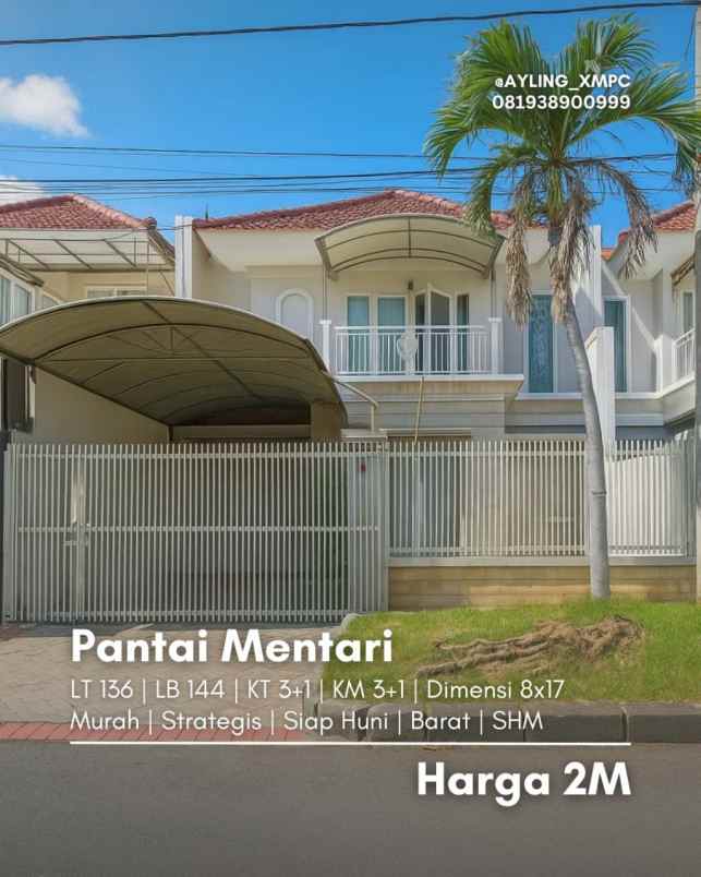 dijual rumah rumah pantai mentari