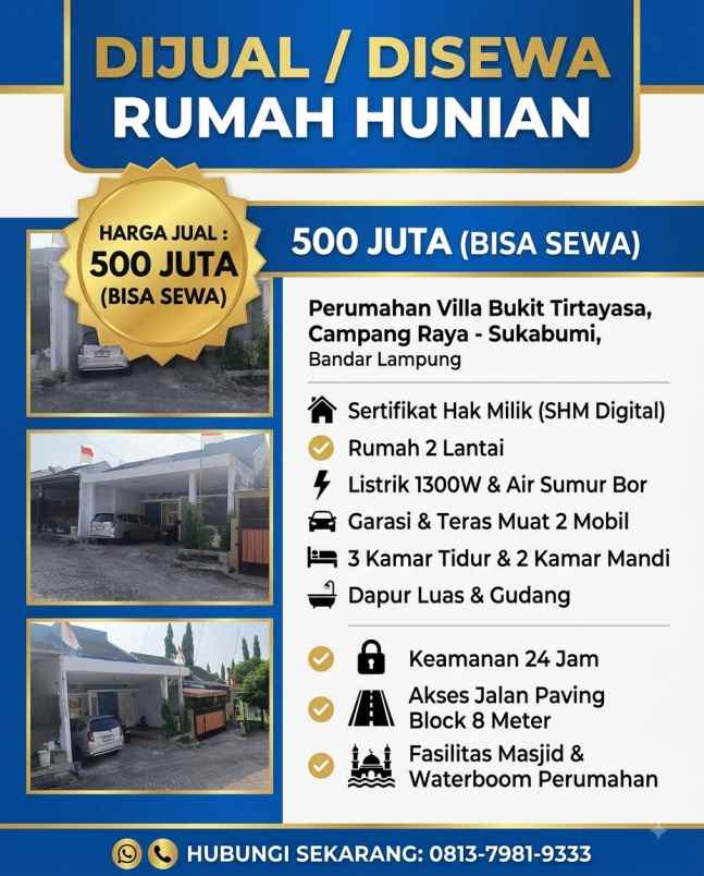 dijual rumah villa tirtayasa