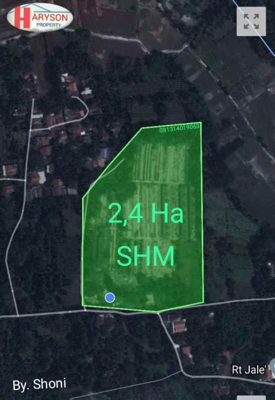 dijual tabah 2 4 ha setu bekasi