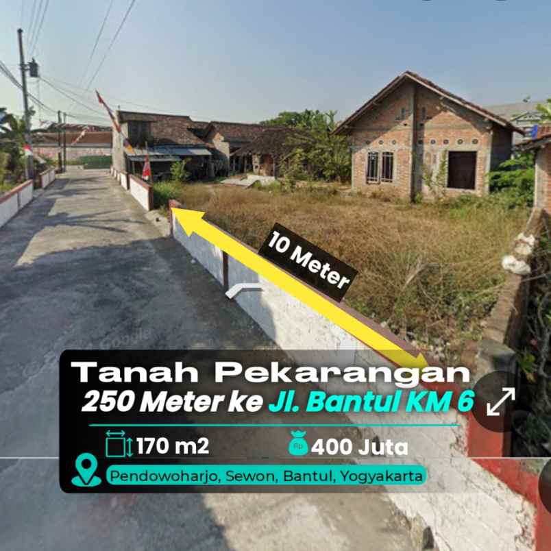 dijual tanah jl bantul km 6