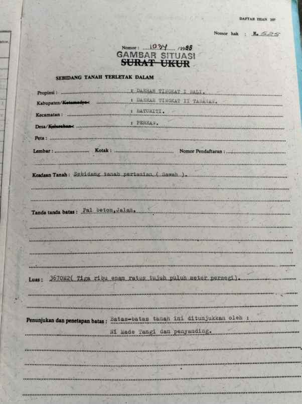 dijual tanah jl br taman tanda mengwitani
