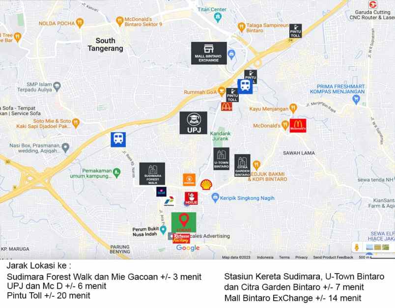 dijual tanah jl sukabakti serua indah