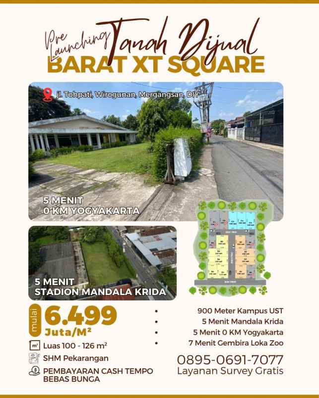 dijual tanah jl tohpati wirogunan