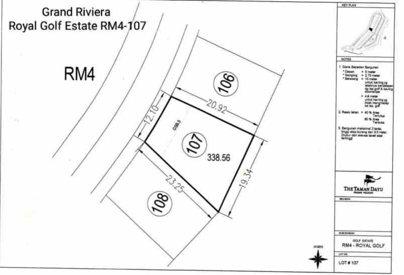 dijual tanah kavling di taman dayu