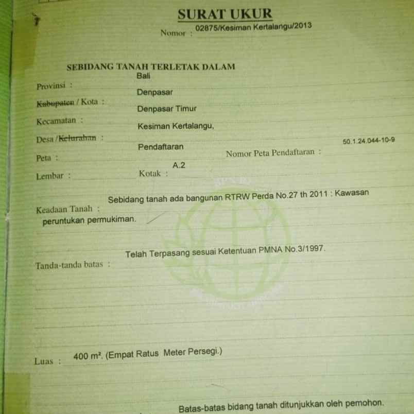 dijual tanah kesiman kerthalangu