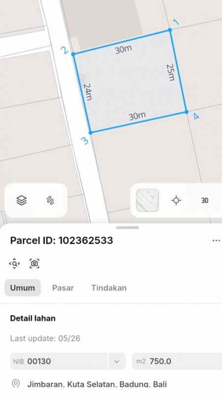 dijual tanah nuansa udayana barat
