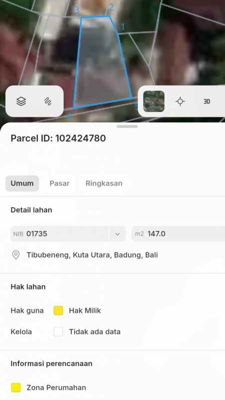 dijual tanah padonan