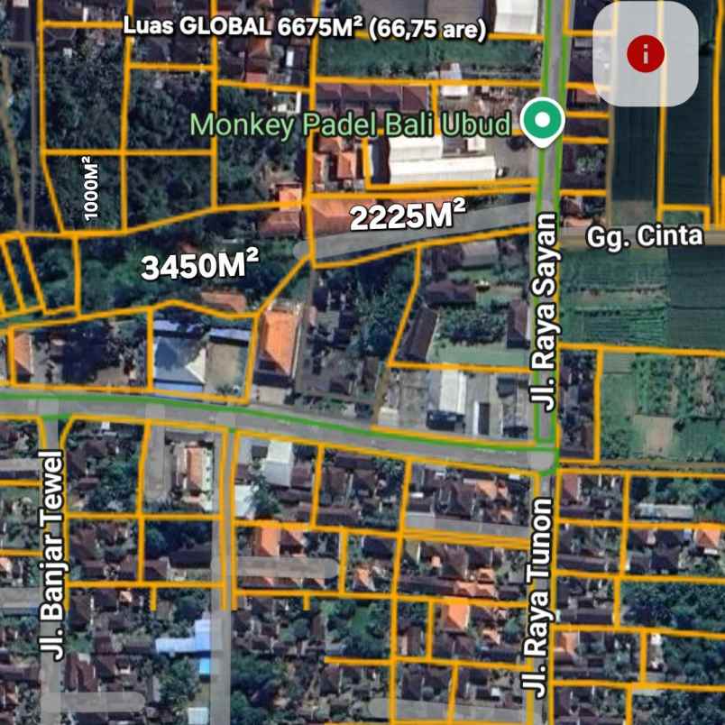 dijual tanah sayan ubud