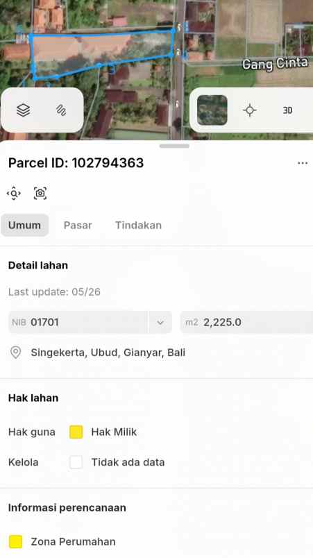 dijual tanah sayan ubud