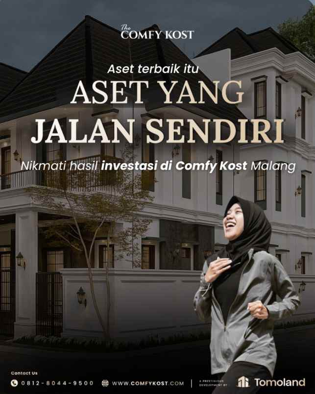 investor merapat kost full furnish 8 kamar 1 m