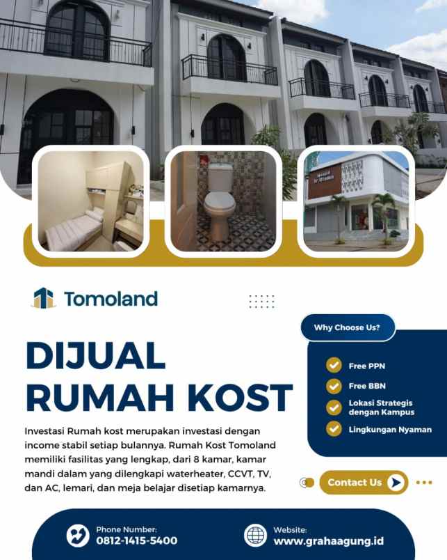 kos modern full furnish 8 kamar dekat ub malang