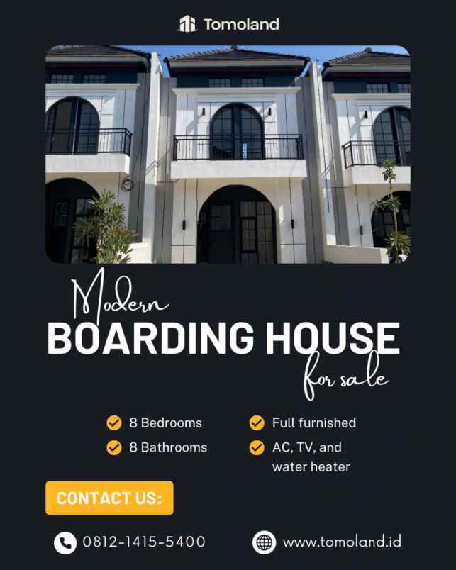 kost 8 kamar fully furnished dekat ub malang harga 1m