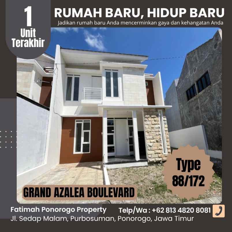 rumah 2 lantai ready stock type 88 ponorogo