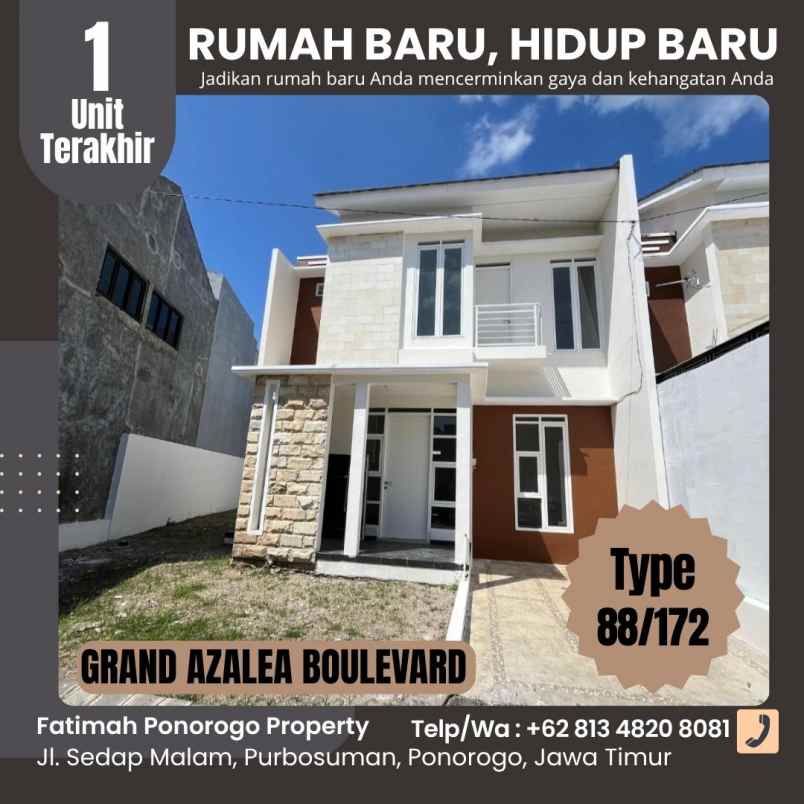 rumah 2 lantai ready stock type 88 ponorogo