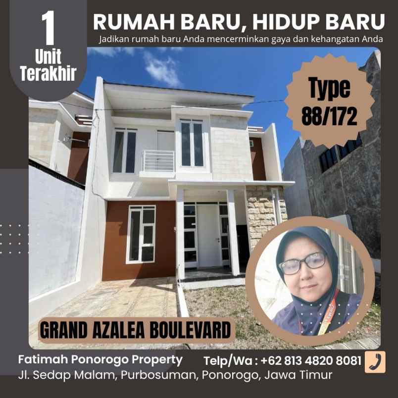 rumah 2 lantai ready stock type 88 ponorogo