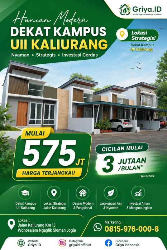 rumah 500 jutaan jogja kaliurang kampus uii sleman