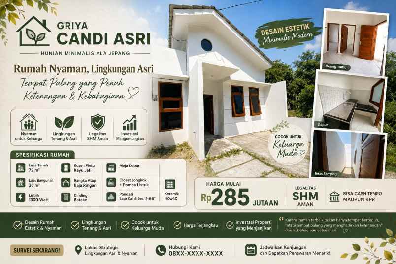 rumah estetik harga bersahabat di prambanan