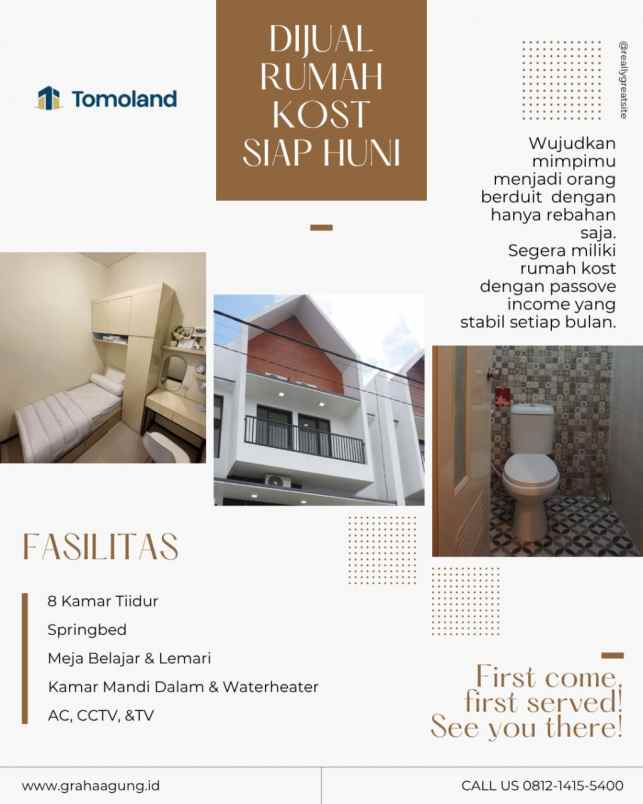 rumah kos premium malang kota harga mulai 1m