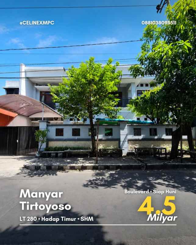 rumah manyar tirtoyoso boulevard siap huni carport