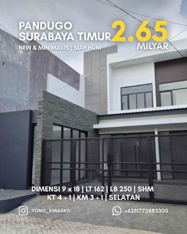 rumah pandugo new minimalis siap huni studio room