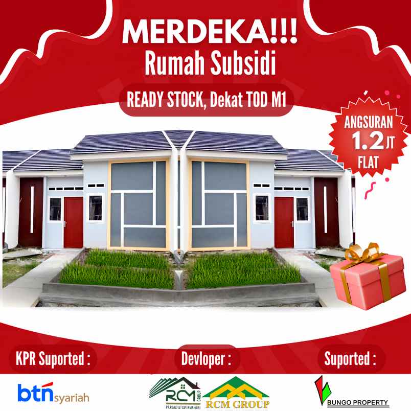rumah subsidi dekat tod m1 12 jt di cicil 6 kali