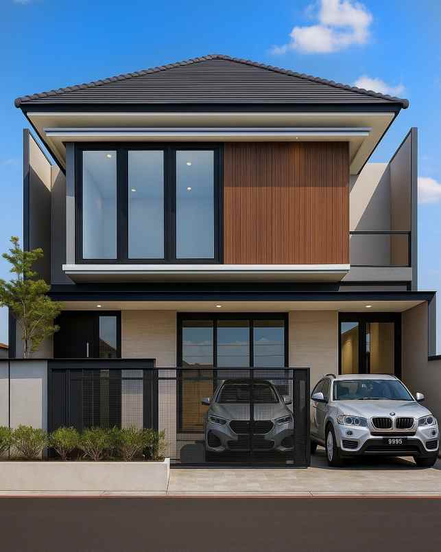 rumah sutorejo utara new mewah carport 2 row 3 mobil