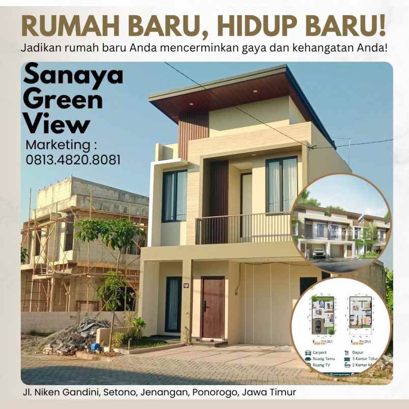rumah type 77 posisi hook syariah ponorogo