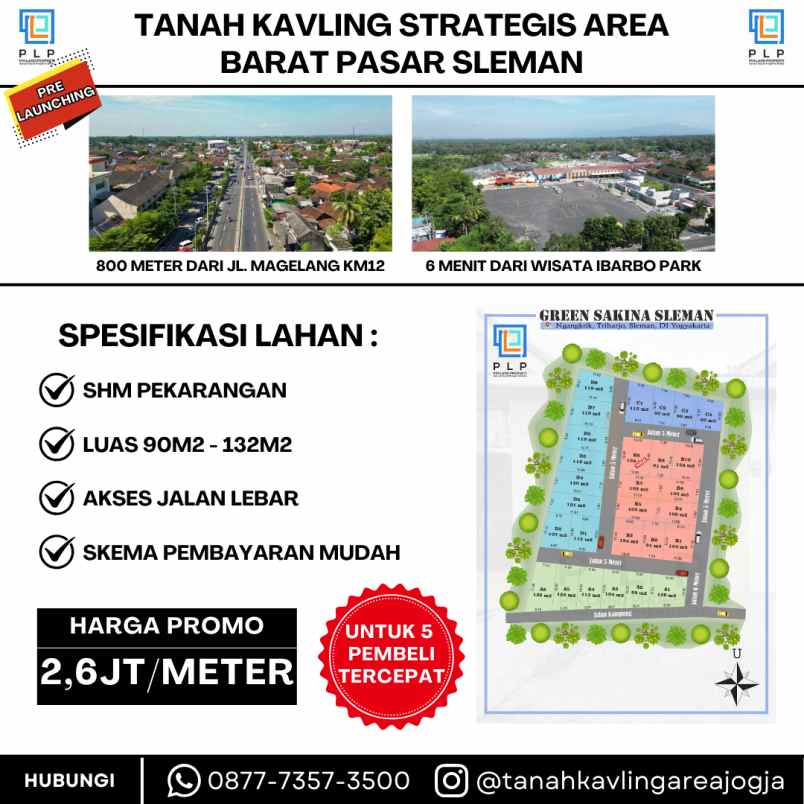 tanah kavling strategis area jalan magelang km12