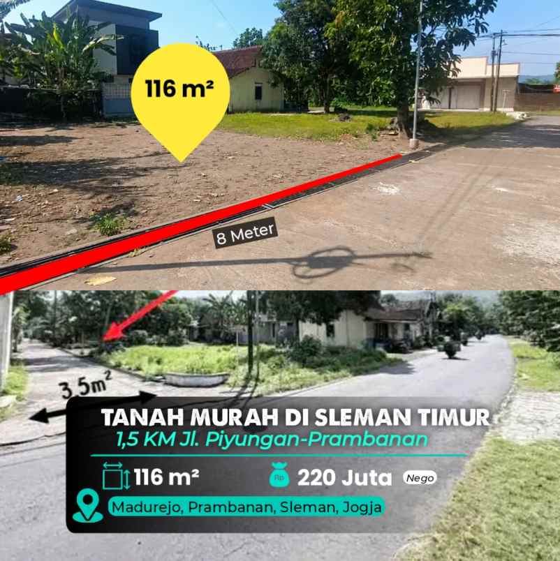 tanah murah di madurejo sleman dekat rsud prambanan