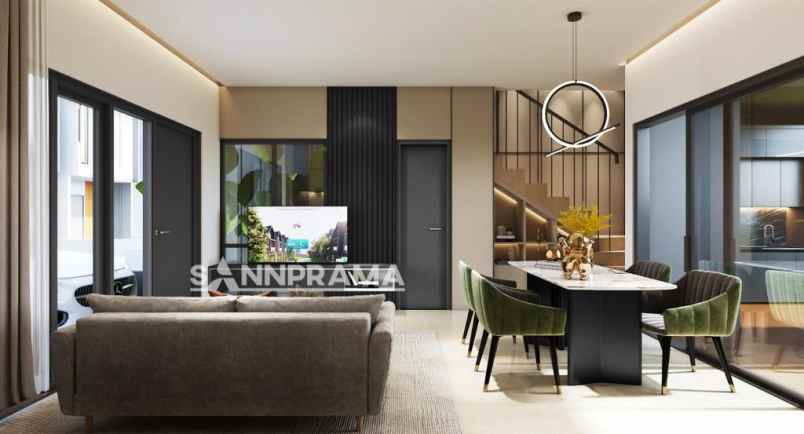 townhouse scandinavian cinangka tanah luas 100m2