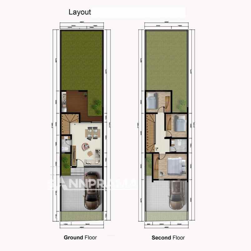 townhouse scandinavian cinangka tanah luas 100m2