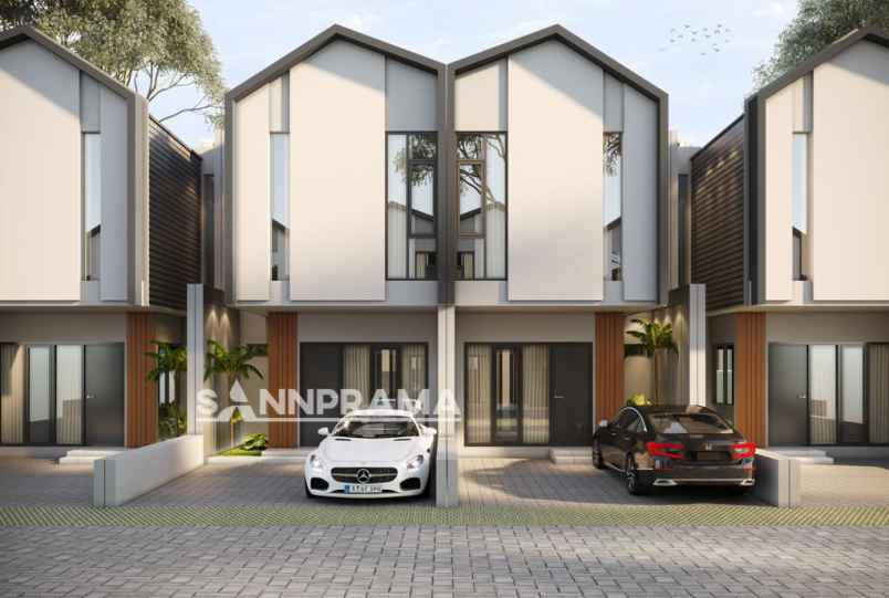 townhouse scandinavian cinangka tanah luas 100m2