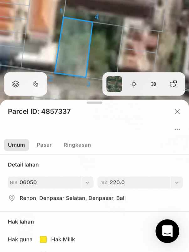 dijual 2 2 are 4 4 are jl tukad badung renon denpasar